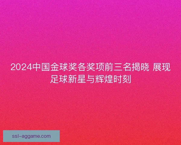 2024中国金球奖各奖项前三名揭晓 展现足球新星与辉煌时刻 2024中国金球奖各奖项前三名揭晓 展现足球新星与辉煌时刻
