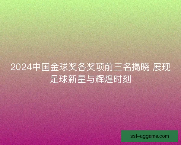 2024中国金球奖各奖项前三名揭晓 展现足球新星与辉煌时刻 2024中国金球奖各奖项前三名揭晓 展现足球新星与辉煌时刻